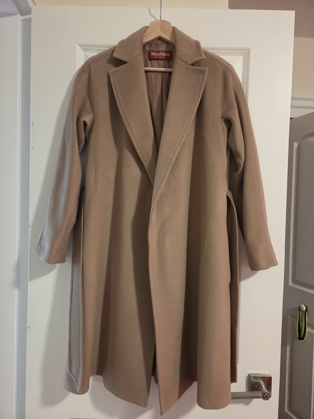 MaxMara Camel Single-Breasted Wool Trench Coat